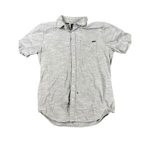 Volcom Men’s L Gray Short Sleeve Button Up Shirt Modern Fit Casual Excellent